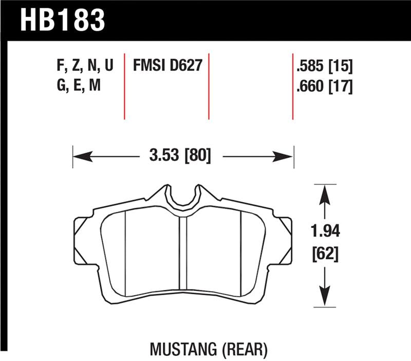 Hawk Performance Hawk 94-04 Ford Mustang HPS Street Rear Brake Pads