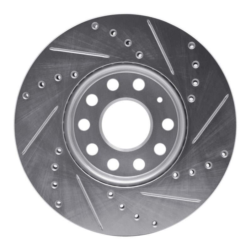 R1 Concepts R1 05-25 Audi A3 (Mexico) Front Left Drilled & Slotted Silver Brake Rotor