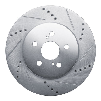 R1 Concepts R1 19-25 Toyota Prius Prime Front Right Drilled & Slotted Silver Brake Rotor