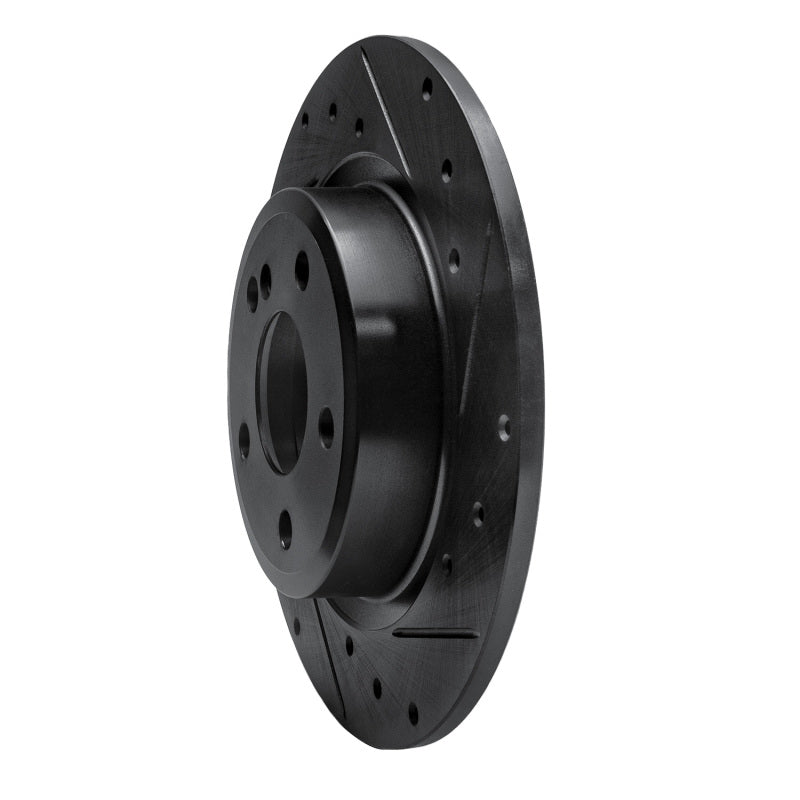 R1 Concepts R1 14-20 Infiniti QX30 Rear Right Drilled & Slotted Black Brake Rotor