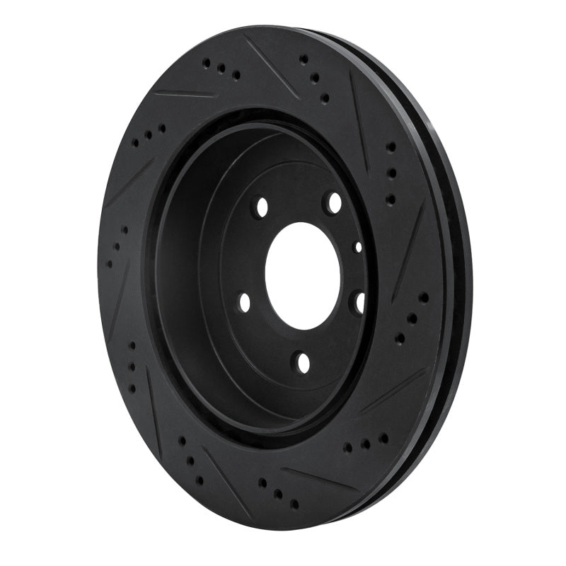 R1 Concepts R1 05-11 Cadillac STS Rear Left Drilled & Slotted Black Brake Rotor
