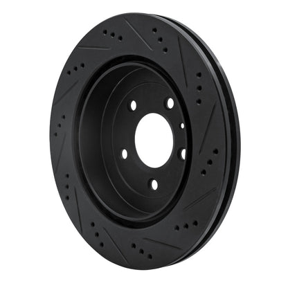 R1 Concepts R1 05-11 Cadillac STS Rear Left Drilled & Slotted Black Brake Rotor