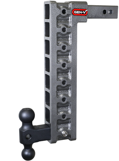 GEN-Y Hitch Gen-Y Mega Duty 2in Shank 17.5in Drop 10K Hitch w/GH-031 Dual-Ball w/GH-0100 Stabilizer Kit