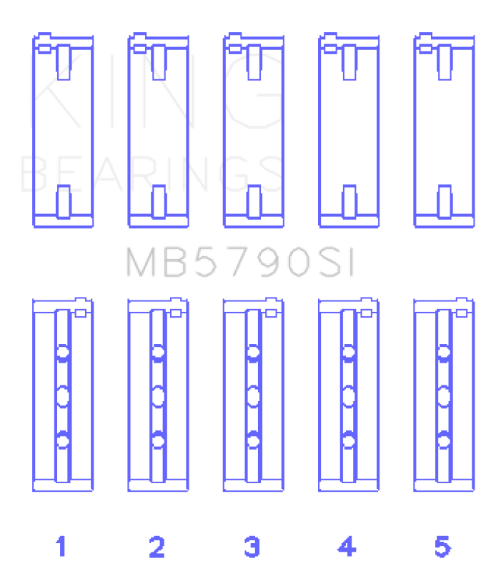 King Engine Bearings Porsche M 48.00/M 48.50 (Size +0.75mm) Main Bearing Set