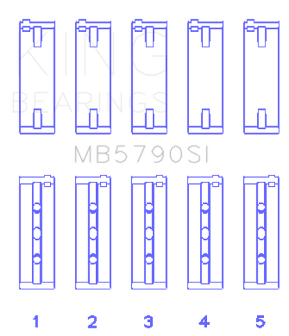 King Engine Bearings Porsche M 48.00/M 48.50 (Size +0.75mm) Main Bearing Set