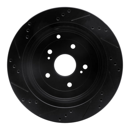 R1 Concepts R1 09-17 Suzuki Grand Vitara Rear Right Drilled & Slotted Black Brake Rotor