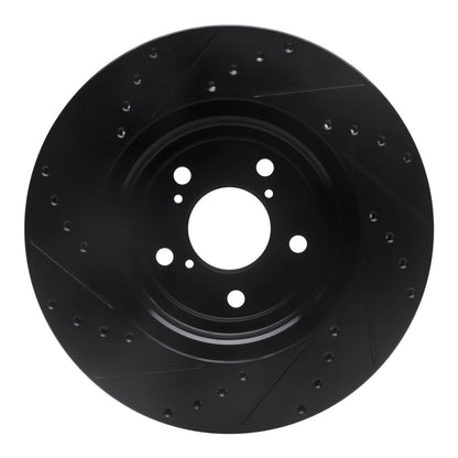 R1 Concepts R1 17-20 Acura MDX Front Right Drilled & Slotted Black Brake Rotor