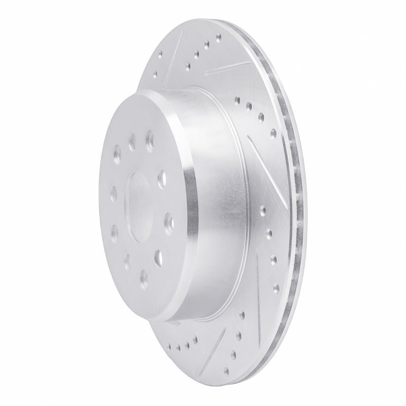 R1 Concepts R1 93-98 Toyota Supra Rear Left Drilled & Slotted Silver Brake Rotor