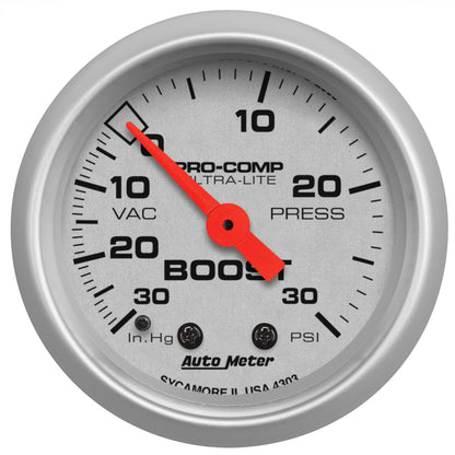 Autometer Ultra-Lite 52mm 30 PSI Mechanical Boost Gauge