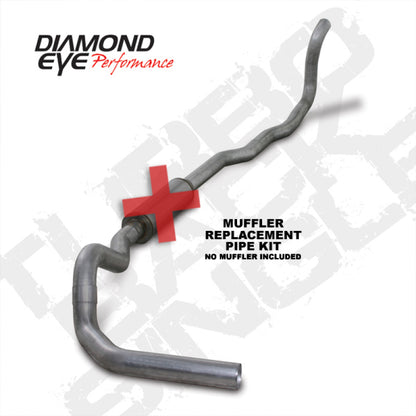 Diamond Eye Performance Diamond Eye KIT 4in Turbo Back MFLR RPLCMENT PIPE SGL AL: 89-93 DODGE CUMMINS 5.9L
