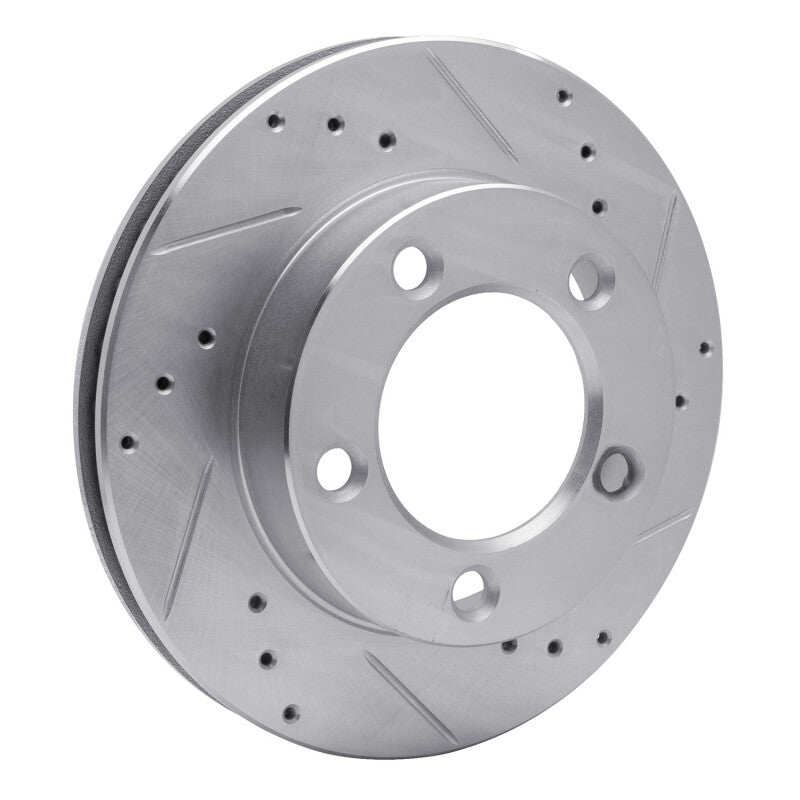 R1 Concepts R1 76-93 Ford F-150 4WD Front Right Drilled & Slotted Silver Brake Rotor