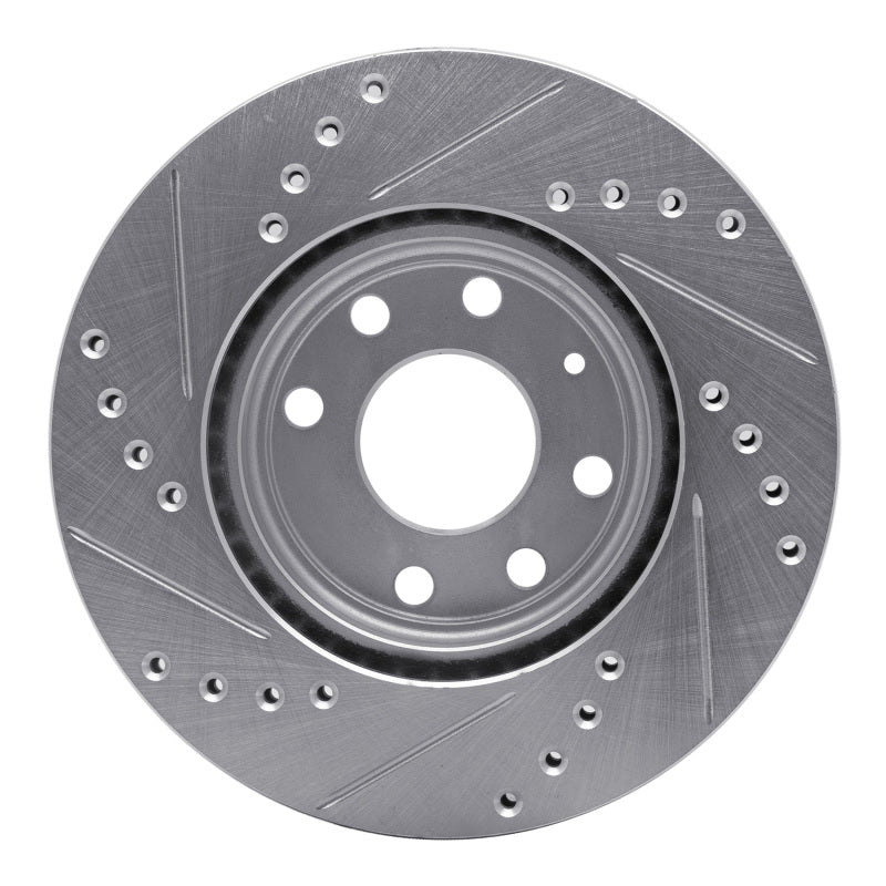 R1 Concepts R1 00-02 Daewoo Nubira Front Right Drilled & Slotted Silver Brake Rotor