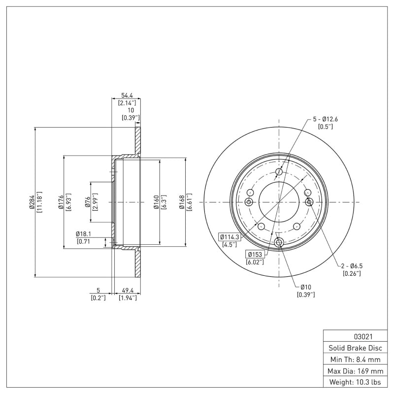 DFC 05-20 Hyundai Sonata Rear GeoSPEC Coated Rotor