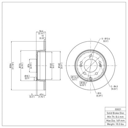 DFC 05-20 Hyundai Sonata Rear GeoSPEC Coated Rotor