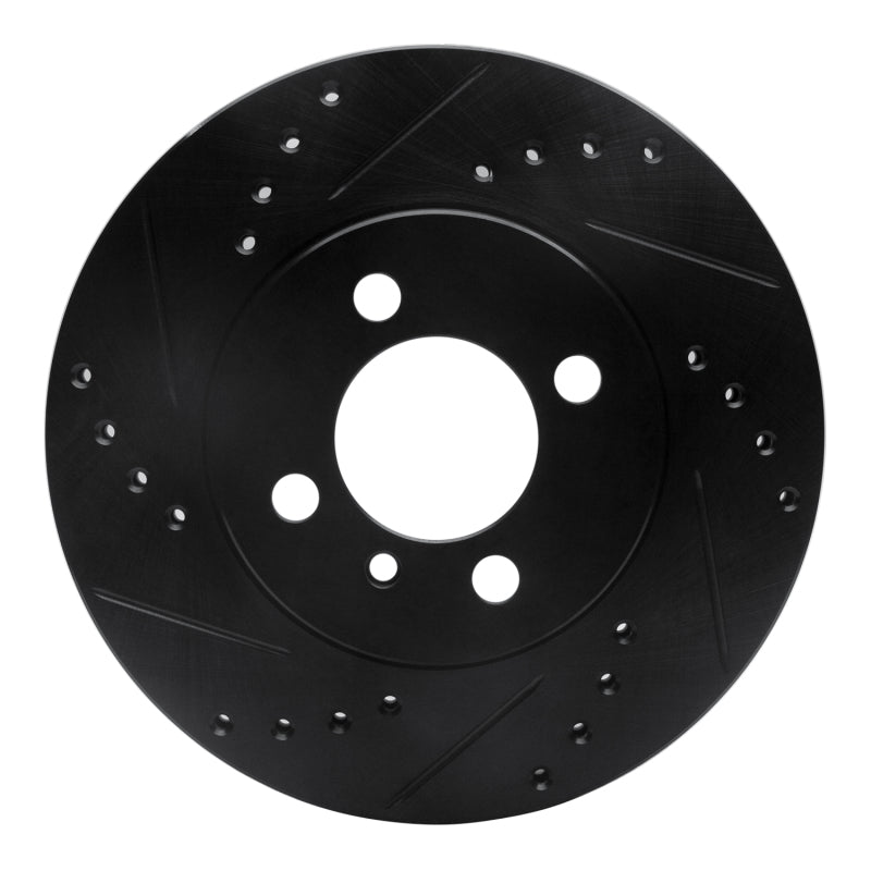 R1 Concepts R1 84-91 BMW 325I (USA/Canada) Front Left Drilled & Slotted Black Brake Rotor