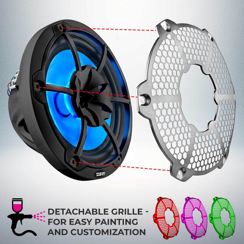 DS18 NXL-M Series Speaker w/ RGB LED Lights 10in 2-Way 200Watts RMS 4 ohm Black
