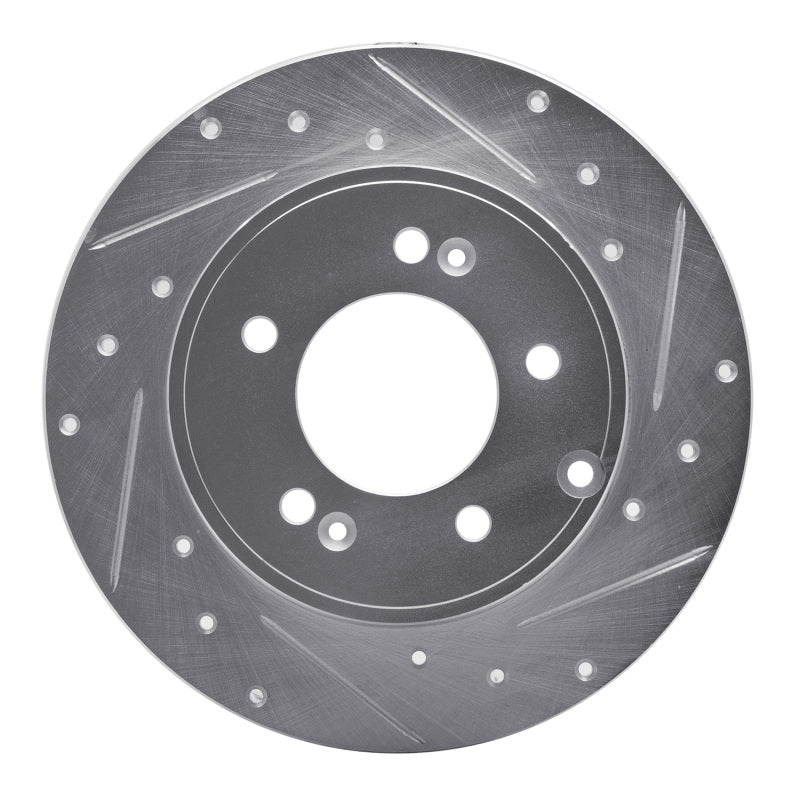 R1 Concepts R1 05-20 Hyundai TUCSON Rear Right Drilled & Slotted Silver Brake Rotor