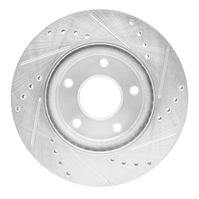 R1 Concepts R1 13-19 Nissan SENTRA Front Left Drilled & Slotted Silver Brake Rotor