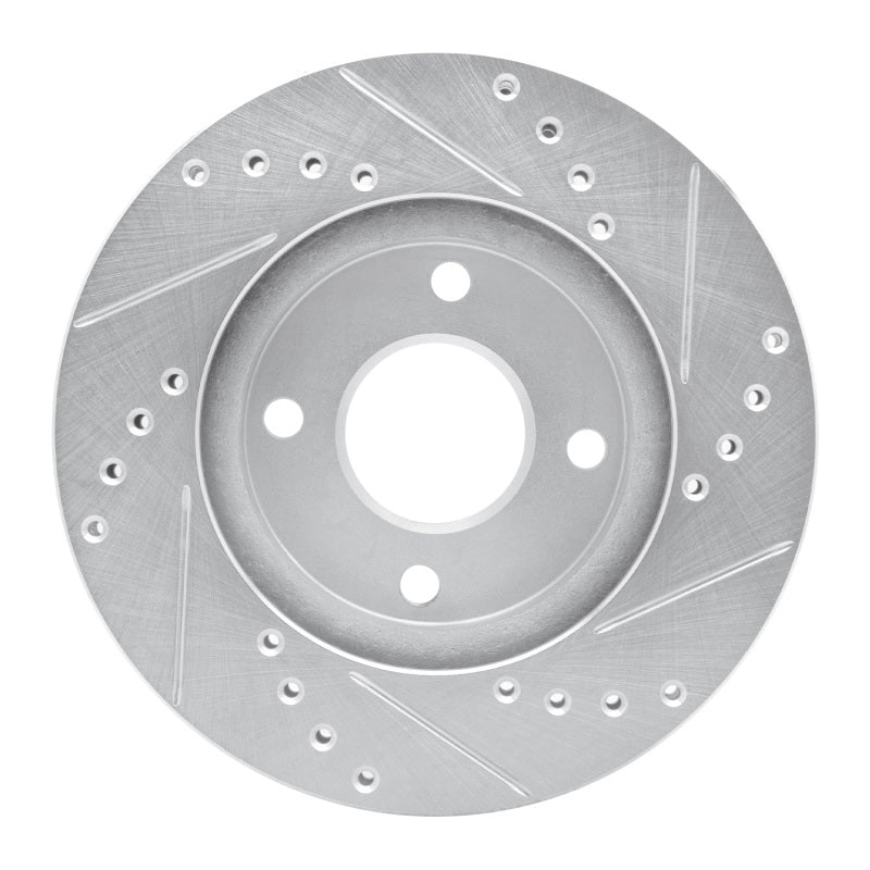 R1 Concepts R1 95-04 Ford CONTOUR Front Left Drilled & Slotted Silver Brake Rotor