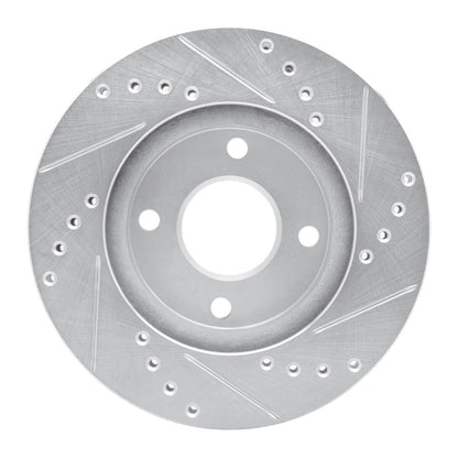 R1 Concepts R1 95-04 Ford CONTOUR Front Left Drilled & Slotted Silver Brake Rotor