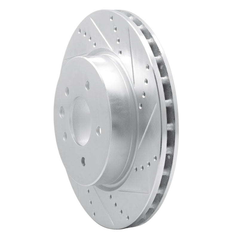 R1 Concepts R1 00-06 Jaguar XJR Rear Right Drilled & Slotted Silver Brake Rotor