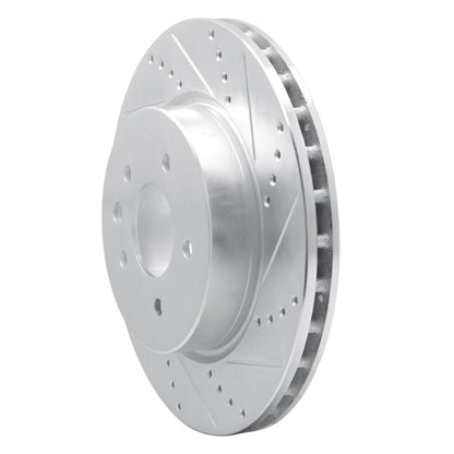 R1 Concepts R1 00-06 Jaguar XJR Rear Right Drilled & Slotted Silver Brake Rotor