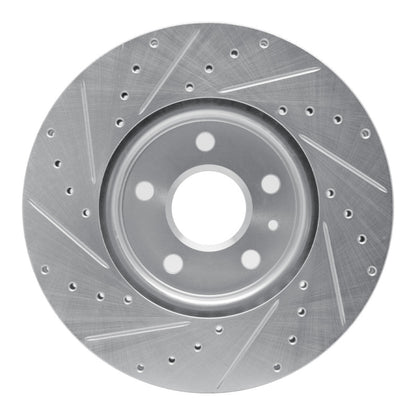 R1 Concepts R1 06-15 Lexus IS250 Rear Right Drilled & Slotted Silver Brake Rotor
