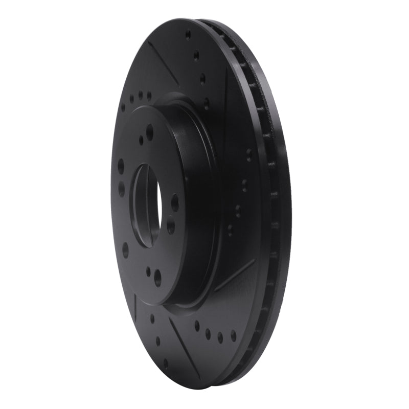 R1 Concepts R1 03-17 Acura ILX Front Right Drilled & Slotted Black Brake Rotor