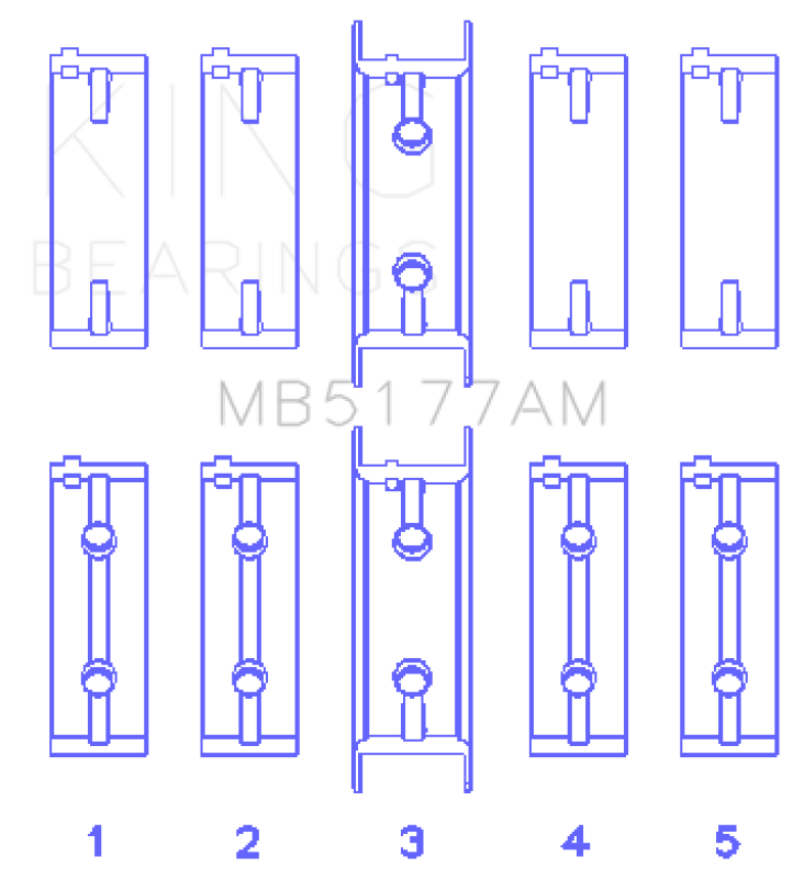 King Engine Bearings Mitsubishi 4G63/64/DOHC (Size +0.75mm) Main Bearing Set