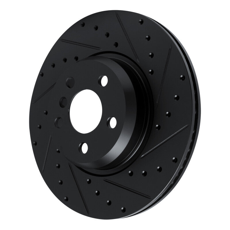 R1 Concepts R1 18-25 BMW 330I Front Right Drilled & Slotted Black Brake Rotor