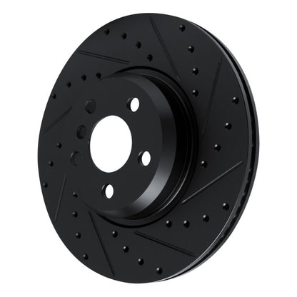R1 Concepts R1 18-25 BMW 330I Front Right Drilled & Slotted Black Brake Rotor