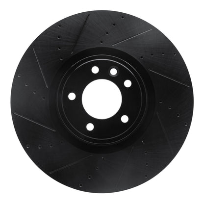 R1 Concepts R1 18-25 Land Rover Defender 110 Front Left Drilled & Slotted Black Brake Rotor