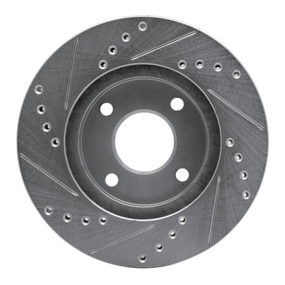 R1 Concepts R1 95-04 Ford CONTOUR Front Right Drilled & Slotted Silver Brake Rotor