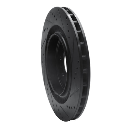 R1 Concepts R1 04-11 Cadillac STS Rear Left Drilled & Slotted Black Brake Rotor