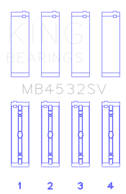 King Engine Bearings Mercedes Benz Om 642.822/36/910/20/30/70 (Size +0.25mm) Main Bearing Set