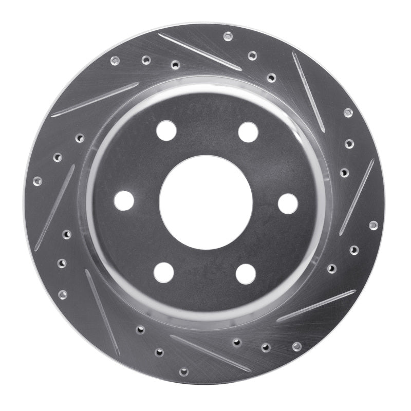 R1 Concepts R1 00-14 Cadillac Escalade Rear Right Drilled & Slotted Silver Brake Rotor