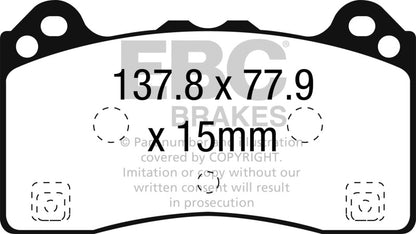 EBC Racing 16-18 Ford Focus (Mk3) RP-1 Race Front Brake Pads