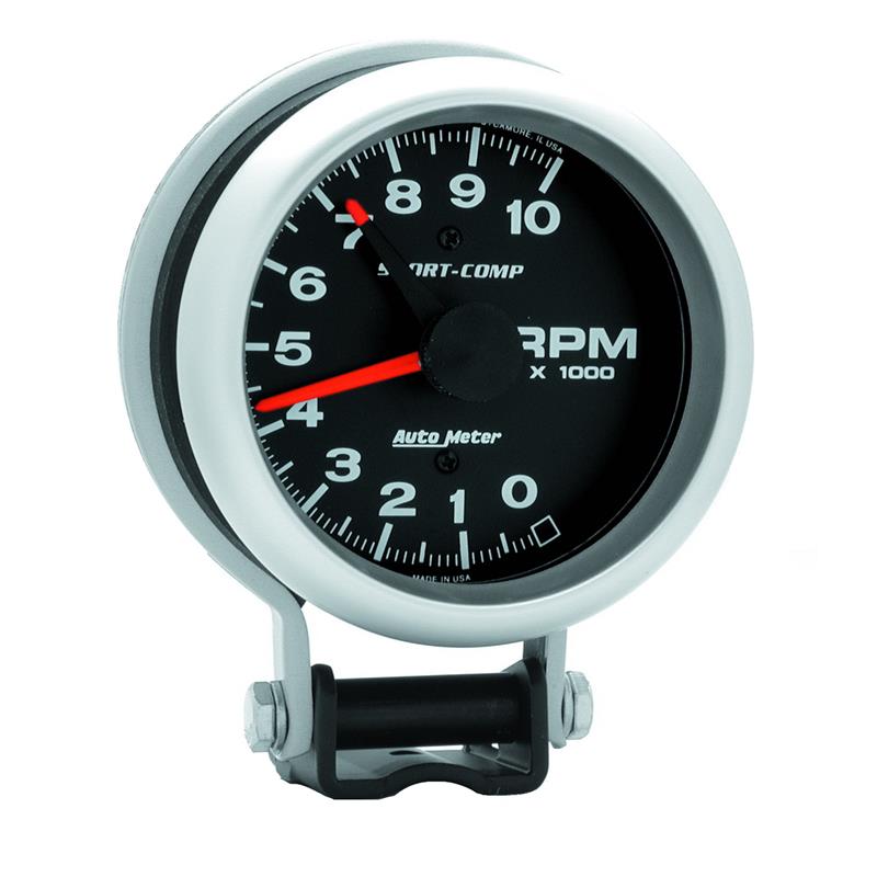 Autometer Standard 3-3/4in 10,000 RPM Pedestal Mount Tachometer Sport Comp