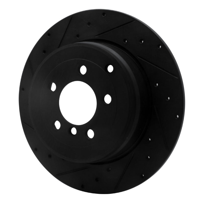 R1 Concepts R1 03-05 Land Rover Range Rover Rear Left Drilled & Slotted Black Brake Rotor