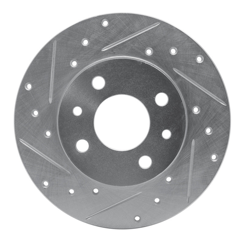 R1 Concepts R1 2009-2019 Fiat 500 (USA/Canada) Rear Left Drilled & Slotted Silver Brake Rotor