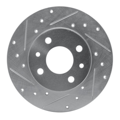 R1 Concepts R1 2009-2019 Fiat 500 (USA/Canada) Rear Left Drilled & Slotted Silver Brake Rotor