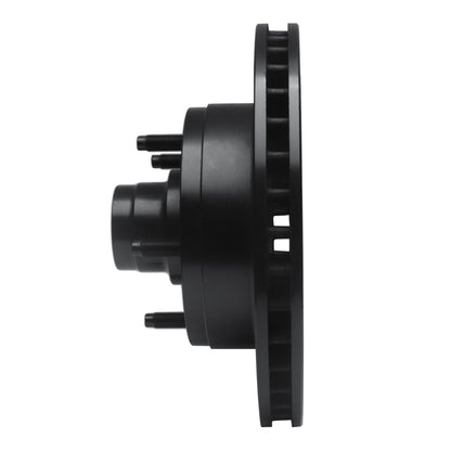 R1 Concepts R1 73-93 Ford E-150 Econoline Front Left Drilled & Slotted Black Brake Rotor