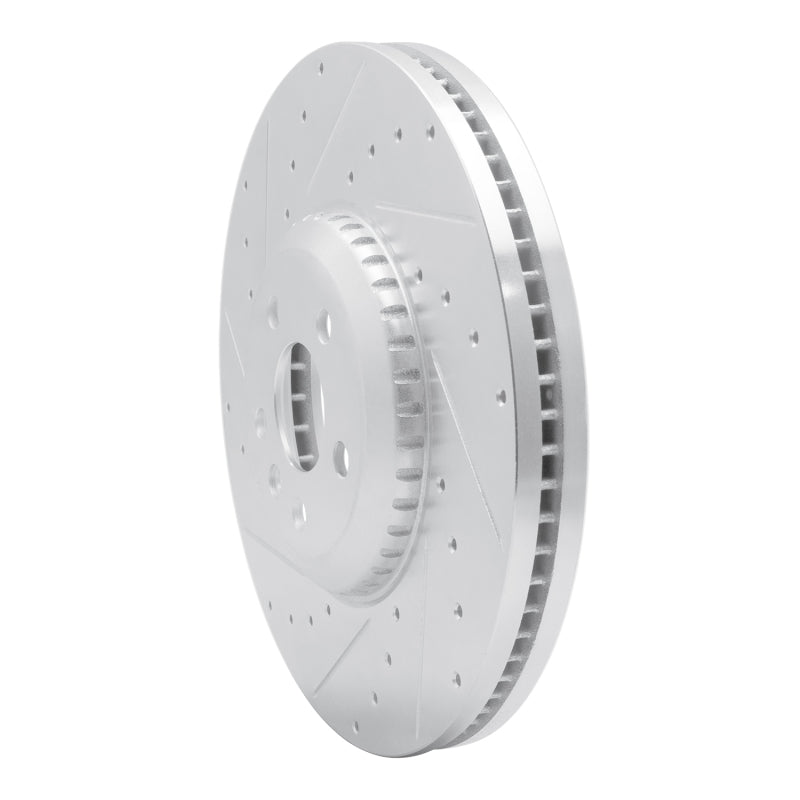 R1 Concepts R1 20-25 Jaguar E-Pace Front Left Drilled & Slotted Silver Brake Rotor