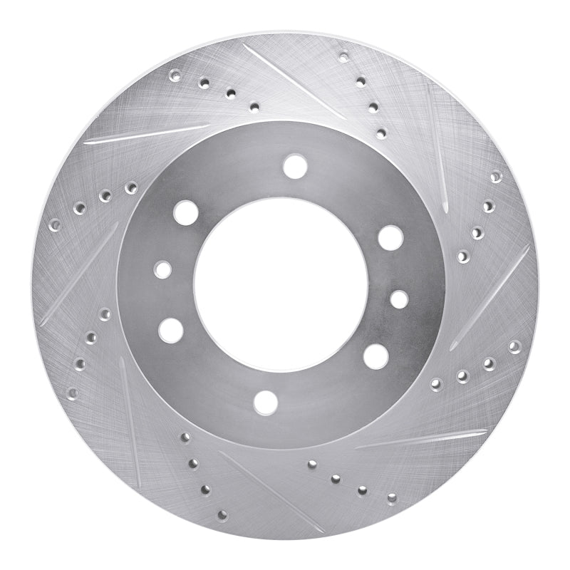 R1 Concepts R1 06-10 Hummer H3T Front Right Drilled & Slotted Silver Brake Rotor