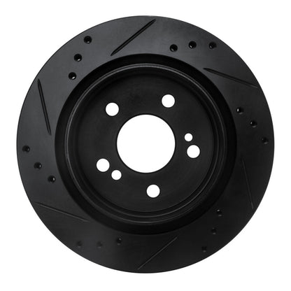 R1 Concepts R1 92-95 Mercedes-Benz E420 Rear Right Drilled & Slotted Black Brake Rotor