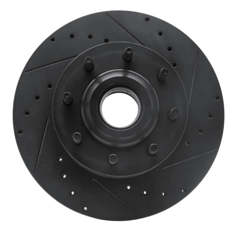 R1 Concepts R1 11-25 Ford F-350 Super Duty 2WD Front Right Drilled & Slotted Black Brake Rotor