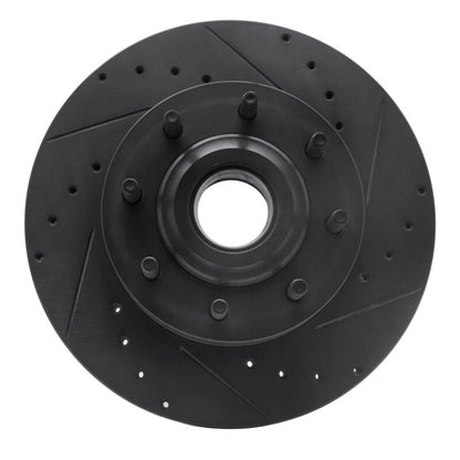R1 Concepts R1 11-25 Ford F-350 Super Duty 2WD Front Right Drilled & Slotted Black Brake Rotor