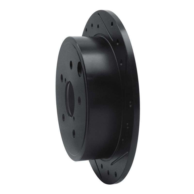 R1 Concepts R1 15-21 Subaru WRX Rear Right Drilled & Slotted Black Brake Rotor