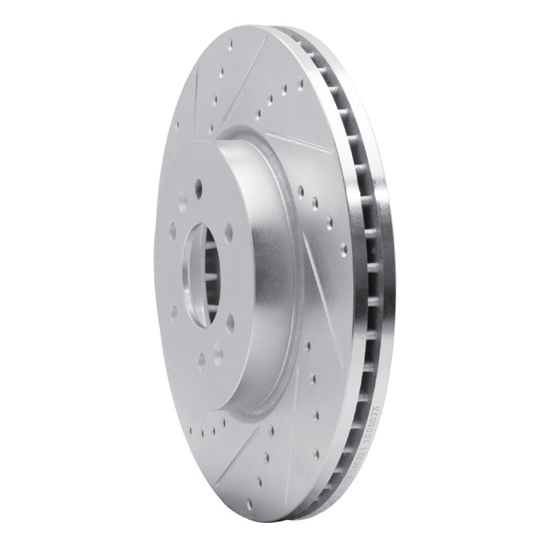 R1 Concepts R1 09-10 Kia BORREGO Front Left Drilled & Slotted Silver Brake Rotor