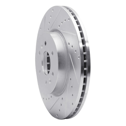 R1 Concepts R1 09-10 Kia BORREGO Front Left Drilled & Slotted Silver Brake Rotor
